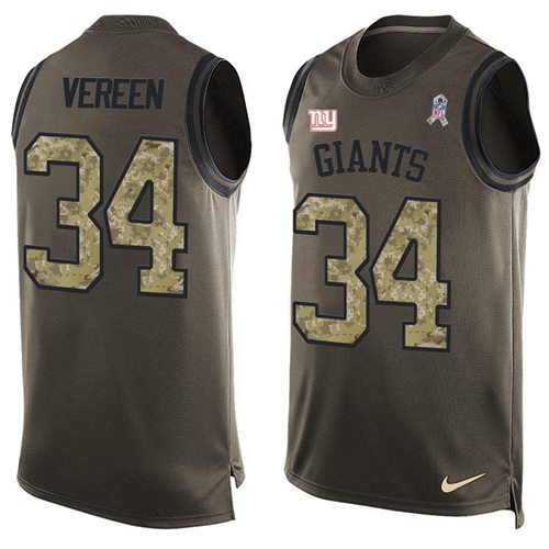 Nike Giants #34 Shane Vereen Green Men's Stitched NFL Limited Salute To Service Tank Top Jersey - Click Image to Close